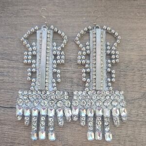 Dazzling Silver Rhinestone Earrings